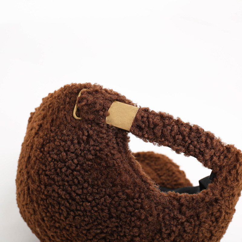 2026 Autumn/Winter New Style Lamb Wool 6-Panel Adjustable Baseball Cap Letter Embroidery Outdoor Warm Protection Women's Sport