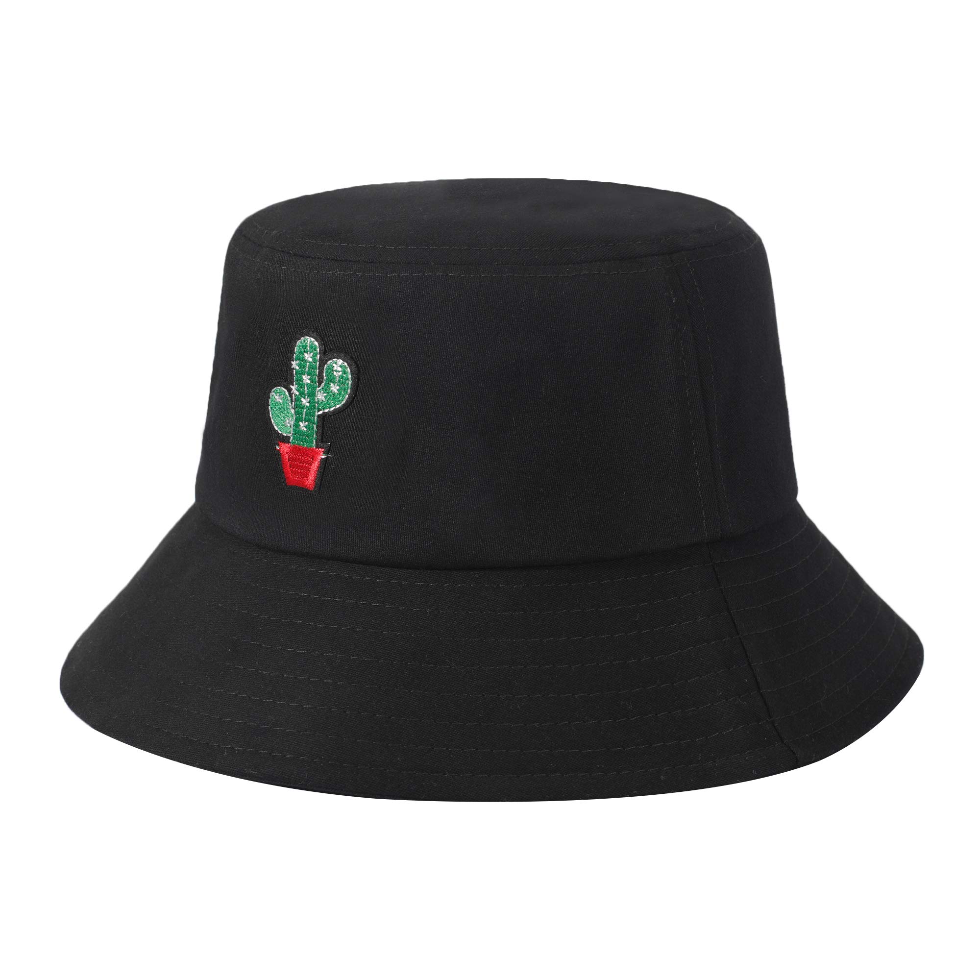 Outdoor Reversible Bucket Hat with Embroidery Logo Design Cotton Sport Hat for Women and Men for Hiking Travel Cycling