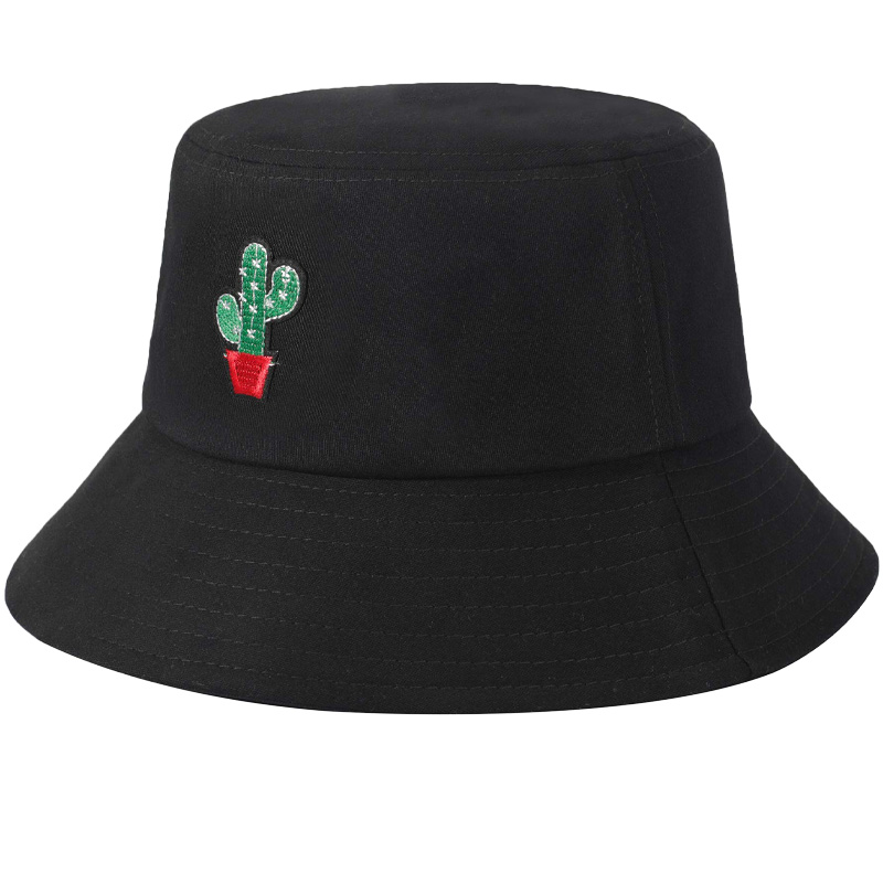 Outdoor Reversible Bucket Hat with Embroidery Logo Design Cotton Sport Hat for Women and Men for Hiking Travel Cycling