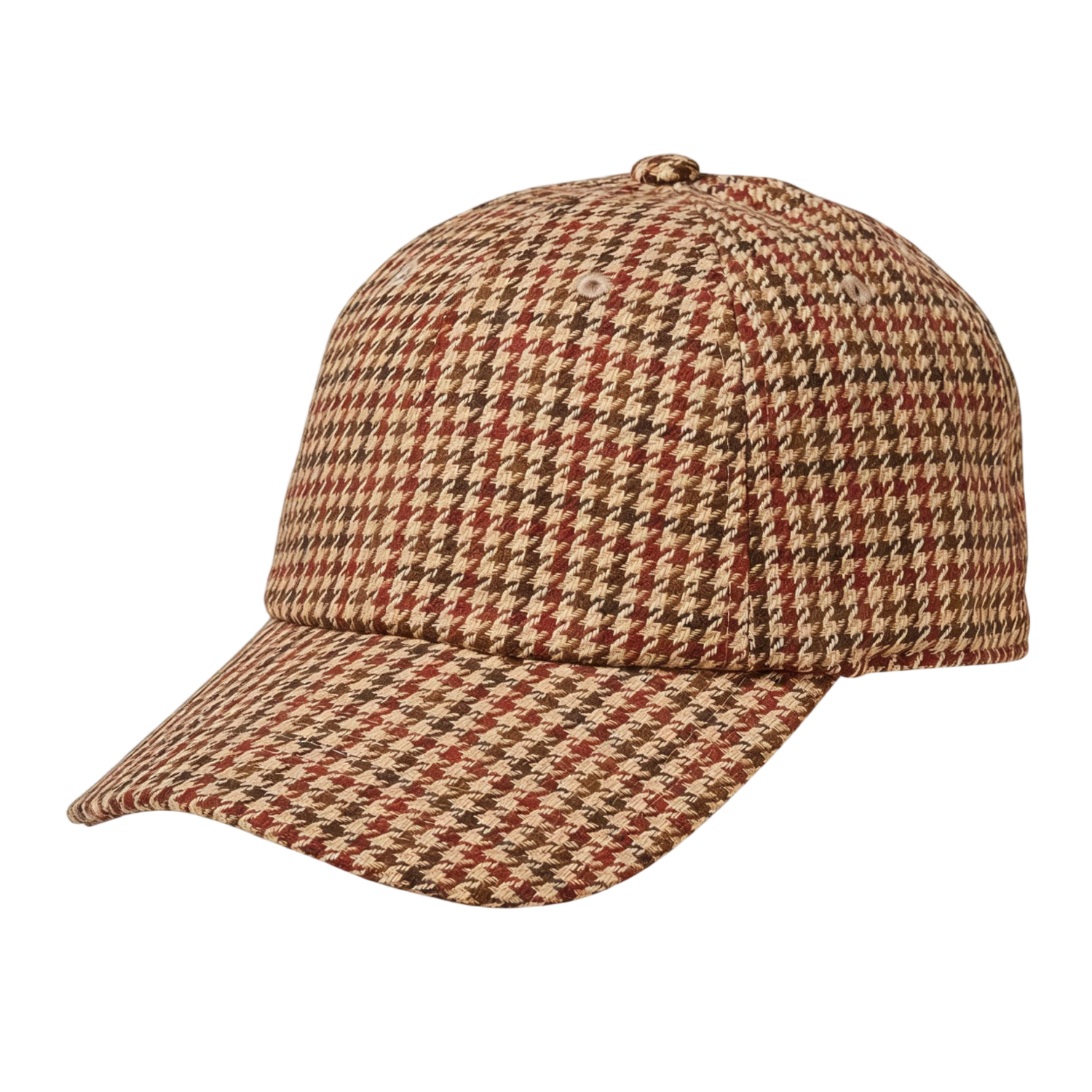 Breathable Wool Baseball Hat - Customizable Plaid 6-Panel for Men/Women