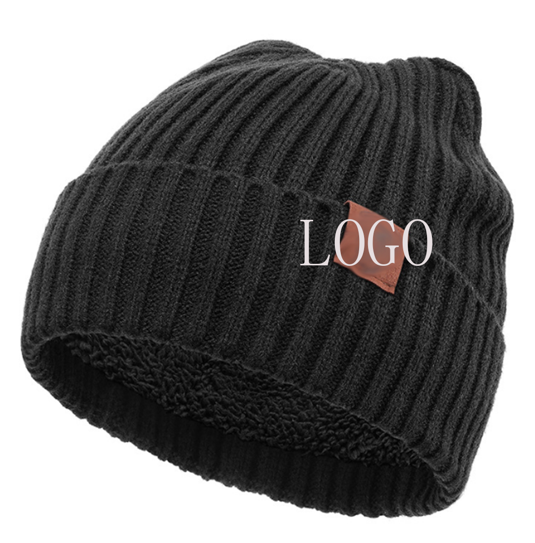 Knitted Hat Winter Double Layer Can Be Customized and Plush to Keep Warm Men's and Women's General Fashion Woolen Hat