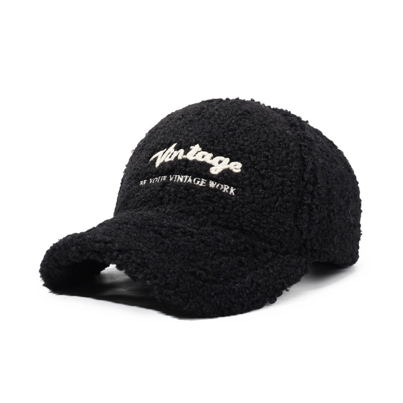 New Winter and Autumn 6-Panel Baseball Cap for Ladies-Letter Pattern Thick Warm Fashionable Street Wear