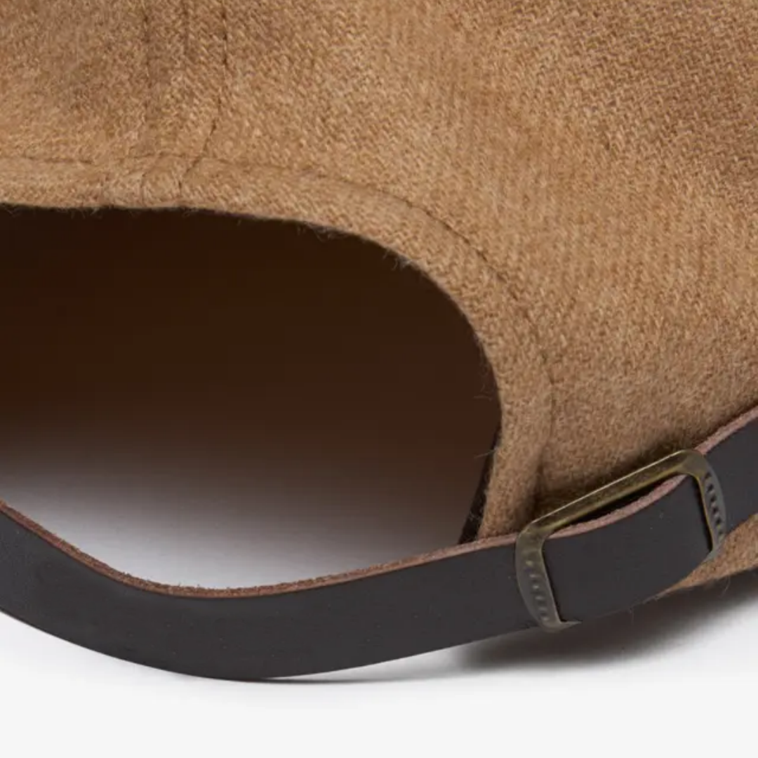 OEM High Quality Wool Blend PU Leather Strap Brown Blank Six Panel Snapback Cap New Design Unstructured Polo Cap and Hat