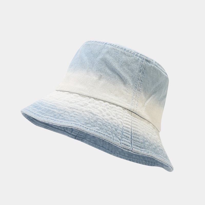 Japanese-style Gradient-colored Denim Fisherman Hat Summer and Spring Sun protection Hat Bucket Hat