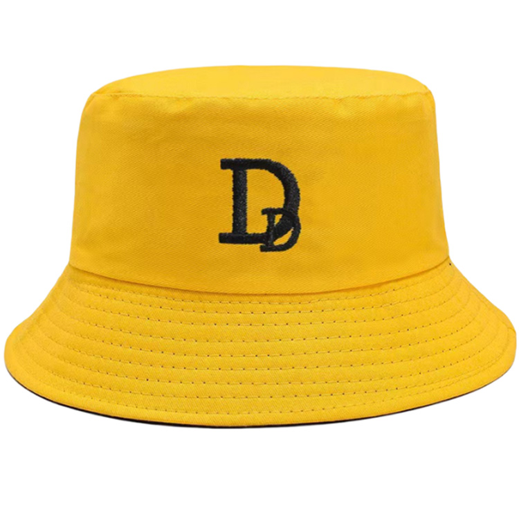 Unisex 3D Embroidery Letter Summer Sun Protection Wide Brim Bucket Hats with Custom Logo