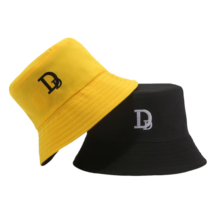 Unisex 3D Embroidery Letter Summer Sun Protection Wide Brim Bucket Hats with Custom Logo