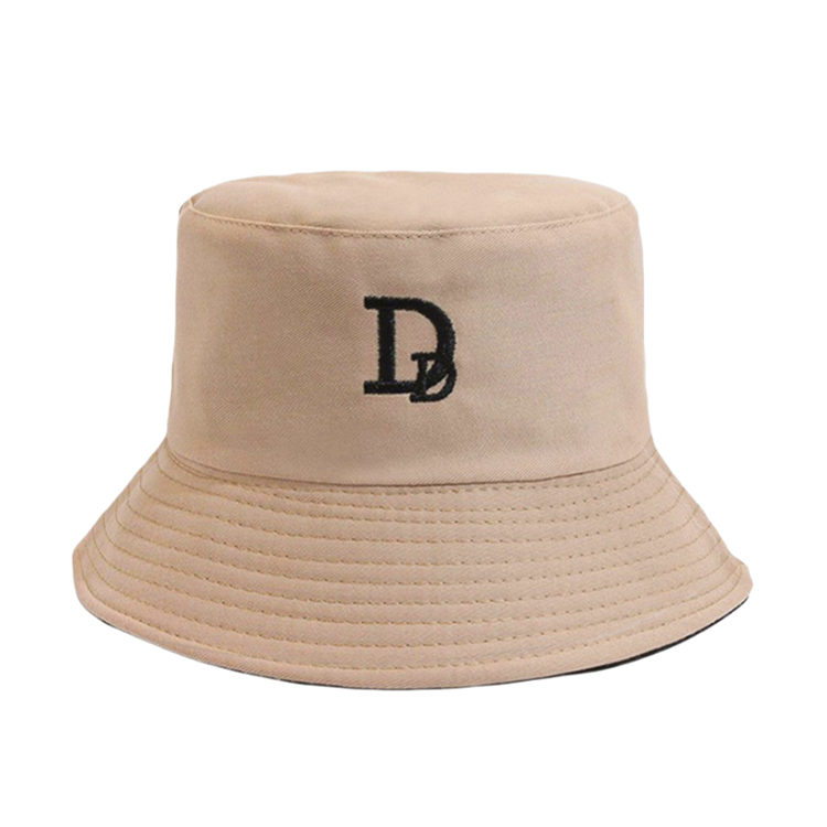 Unisex 3D Embroidery Letter Summer Sun Protection Wide Brim Bucket Hats with Custom Logo