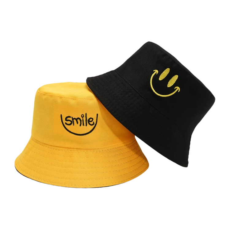 Unisex 3D Embroidery Letter Summer Sun Protection Wide Brim Bucket Hats with Custom Logo