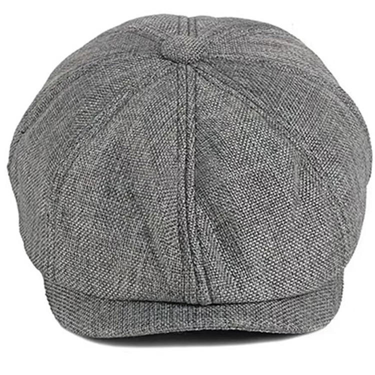 Custom Embroidery Tweed Wool Warm Stripe Beret Cap Winter Newsboy Ivy Hat for Men