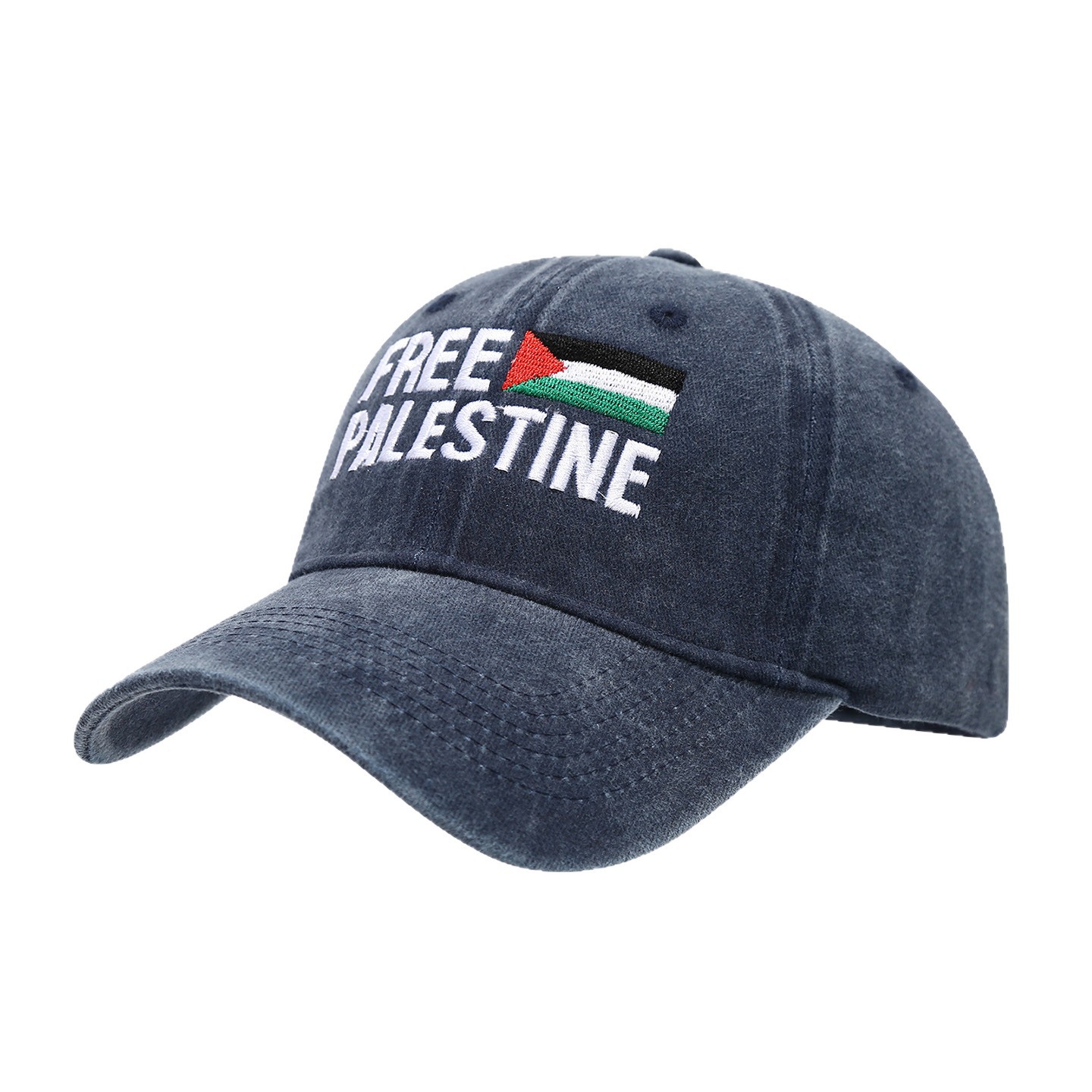 Retro Embroidered Beanie with Embroidery - Baseball Cap for Men and Women - Washed and Distressed Sun Hat