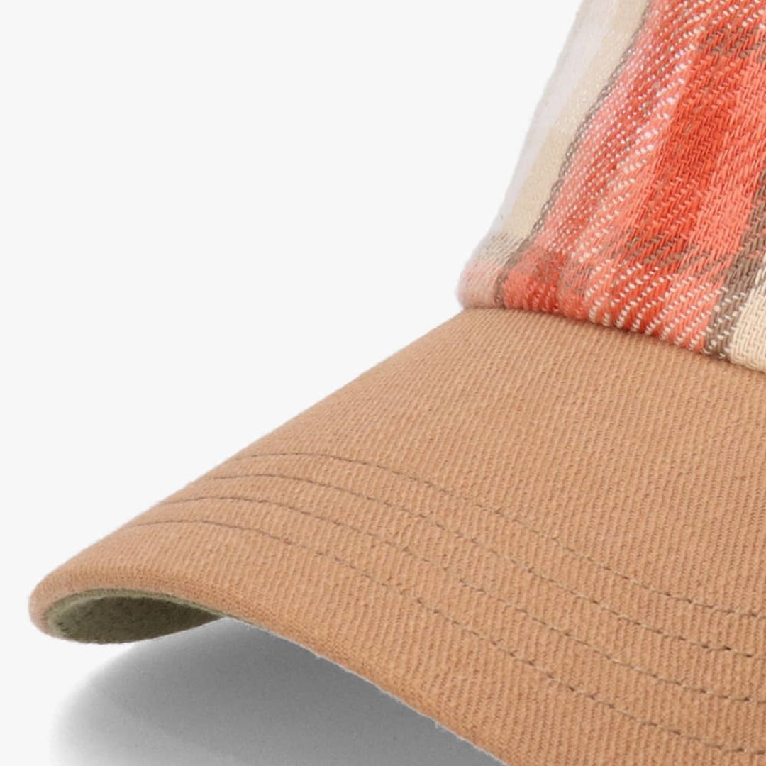 High Quality Houndstooth Splice Fruit/Letter Baseball Cap Breathable Waterproof Fabric Curved Brim Sporty Style Puff Printing