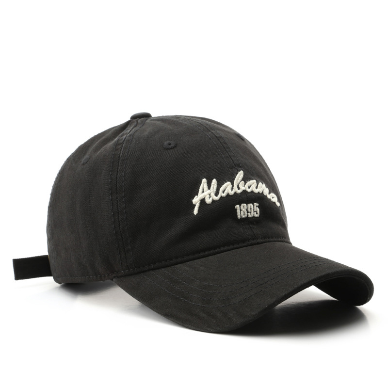 2026 New Vintage Washed Cotton Baseball Cap with Letter Embroidery - Outdoor Travel Sun Protection Hat