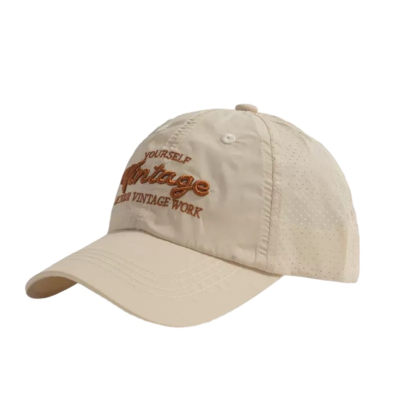 Custom Logo Embroidery Common Curved Back Gold Buckle Baseball Cap Quick Dry Mesh Breathable White Sports for Men Women