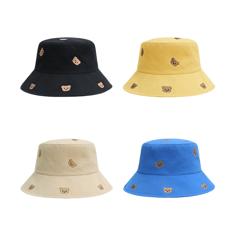 Custom Logo Street Style Bucket Hats with Fashion Design Casual Daily Use Cartoon and Letter Pattern