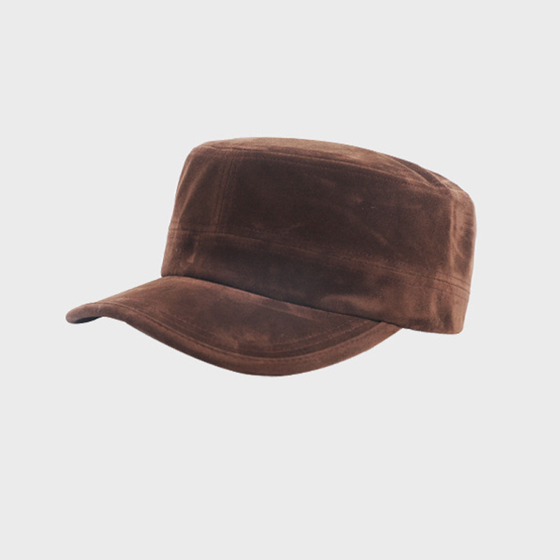 New High-quality Suede Cap with Flat Top-Vintage Warm Horseback Riding Hat for Outdoor Travel Casual Use Adjustable Unisex