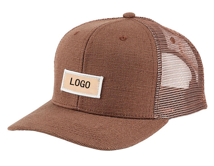 Fashion 6 Panel Unisex Mesh Trucker Caps Hats With Custom Woven Patch logo