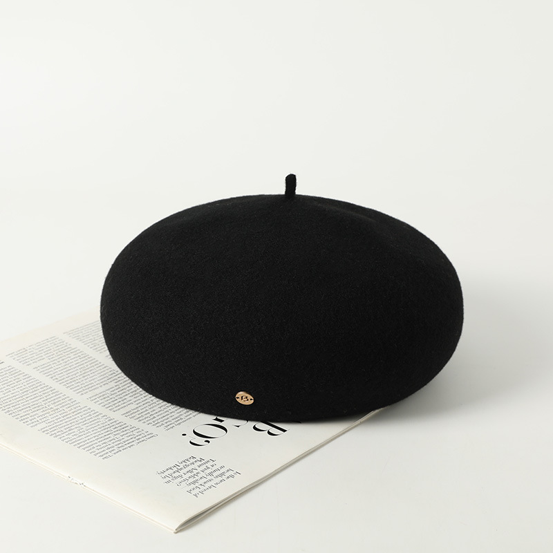 2025 Autumn/Winter New Style Artistic Retro Painter Hat Woolen French Style Ladies Warm Beanie Hat