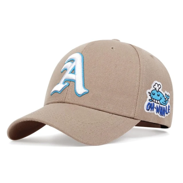 Custom 100% Cotton 6-Panel Baseball Cap Fashionable Sports Style 3D Embroidered Letter Logo Dot Puff Printing Method Sporty