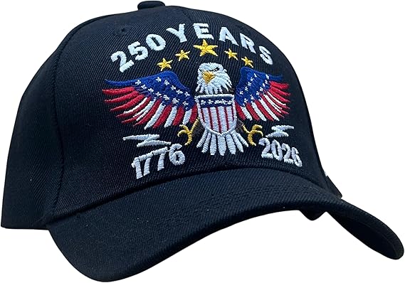 America 250th Anniversary 6-Panel Vintage Letter Formal Adjustable Embroidery Patriotic Custom Cotton Baseball Cap for Men Women
