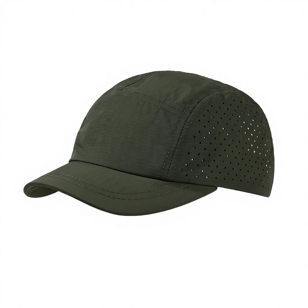 High Quality 5-Panel Sublimated Printed Polyester Satin Baseball Hat with Silver Copper Buckle Closure