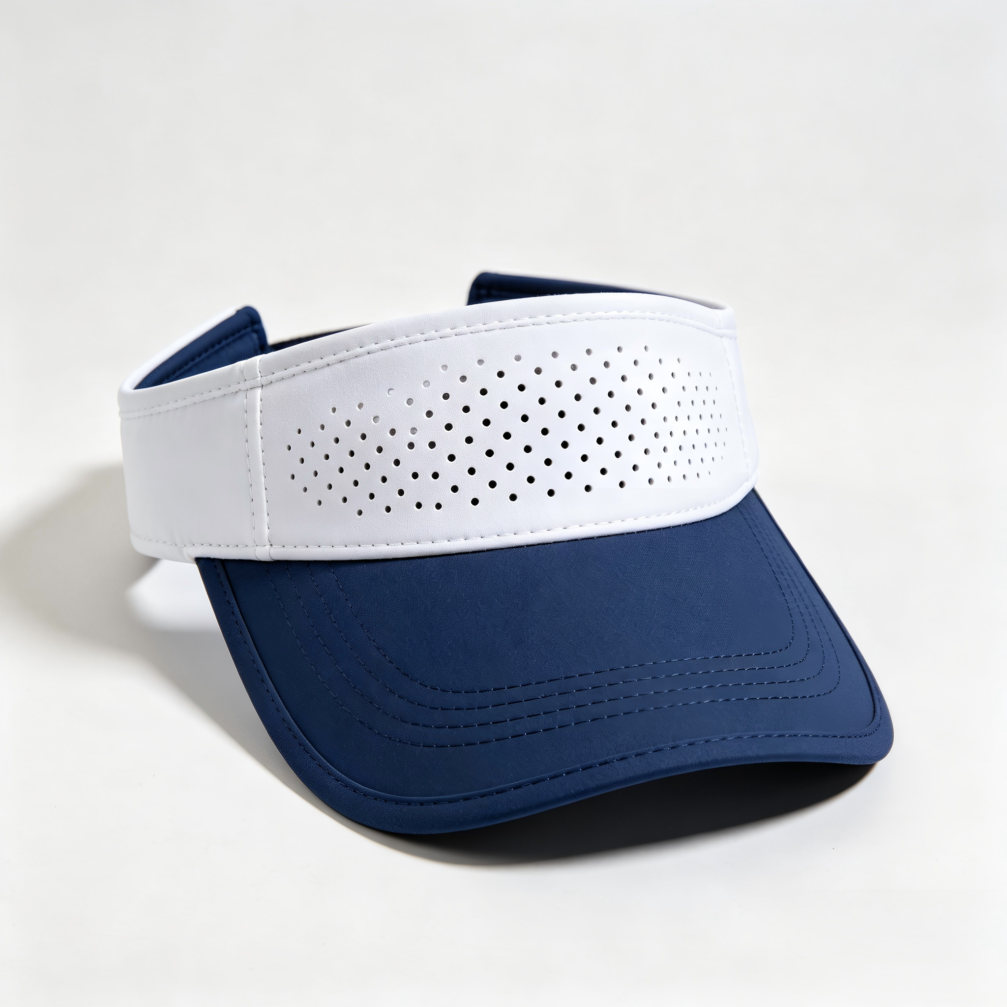 High Elastic Laser Perforated Sun Visor Two Tone Color Block Breathable Outdoor Running Visor