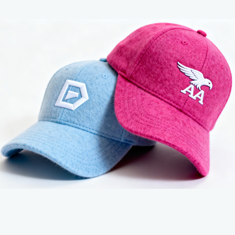 Custom Embroidered Gray Snapback Adjustable Wool Blend Baseball Cap