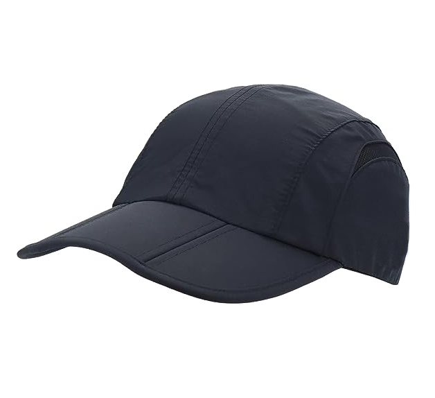 Folding UPF50+ Sun Protection Quick Dry Baseball Cap Portable Adjustable Outdoor Sports Hats for Men, Women