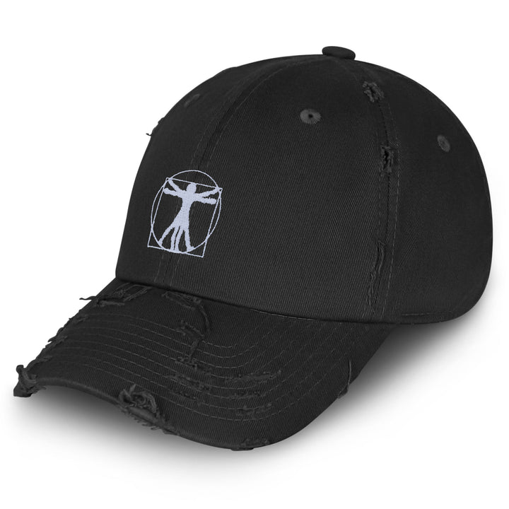 2026 Hot Selling Distressed Black Embroidered Logo Dad Hat Vintage Wash Cotton Adjustable Cap for Unisex Streetwear Fashion Cap