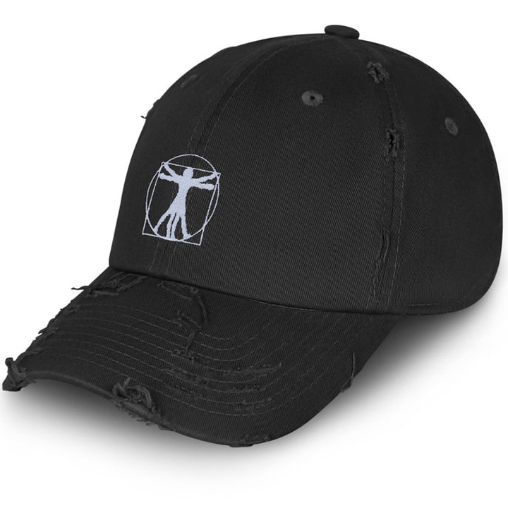 2026 Hot Selling Distressed Black Embroidered Logo Dad Hat Vintage Wash Cotton Adjustable Cap for Unisex Streetwear Fashion Cap