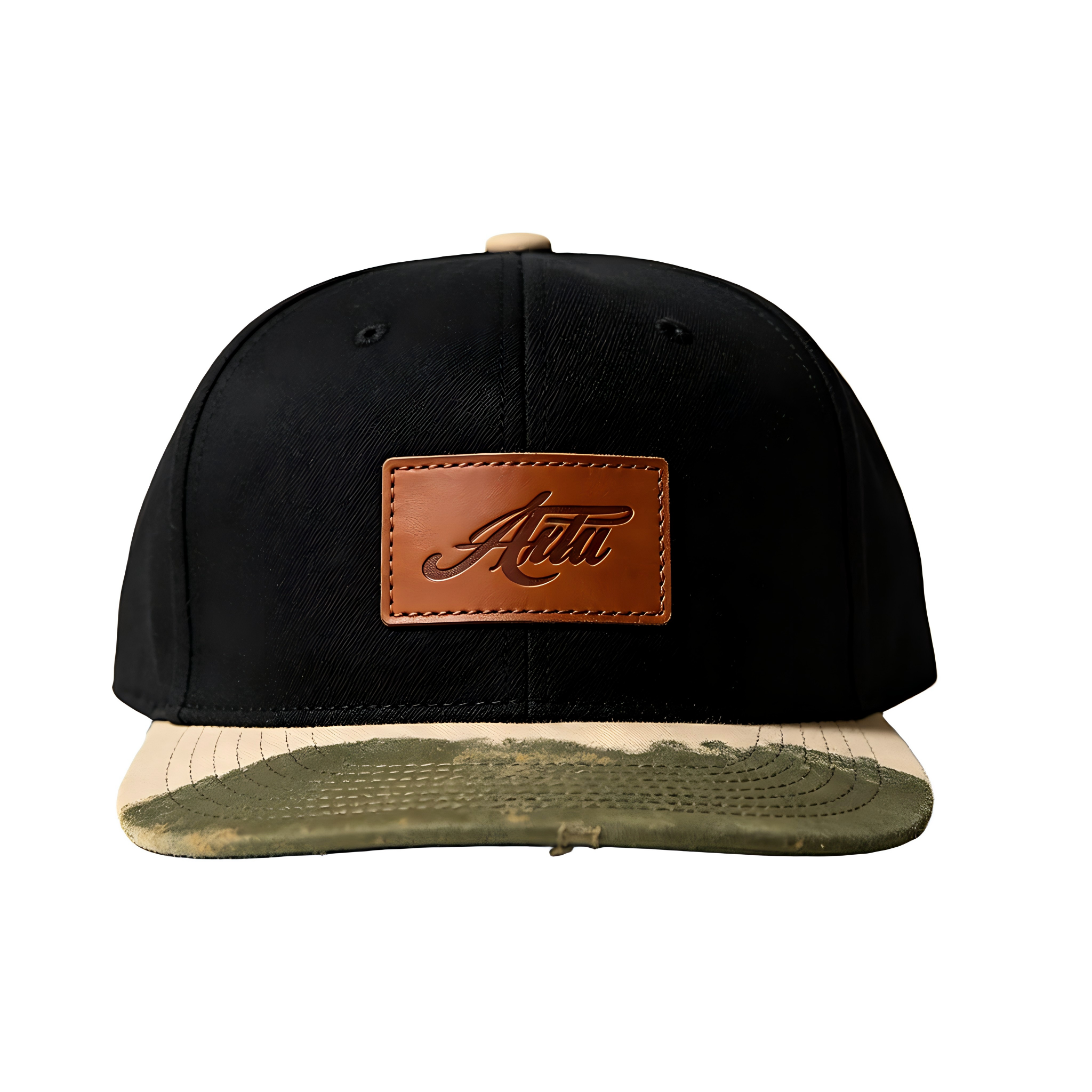 Vintage Black Snapback Cap Sustainable Recycled Polyester Flat Brim Hat Custom Adjustable Casual Baseball Cap for Men Women