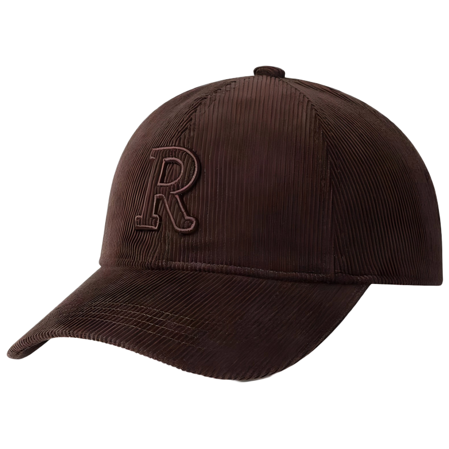 2026 New Brown Corduroy 6-Panel Baseball Cap with 3D  Logo Unisex Adjustable  Closure Fashionable Sporty Design