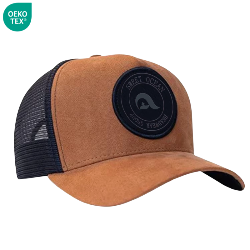 Custom 6-Panel Curved Mesh Cap for Men & Women Embroidered Logo Hip Hop Style Casual Truckers Hat for Sports & Games Flat Brim