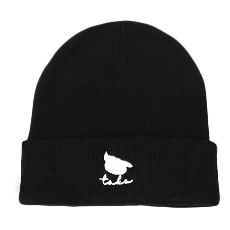 Unisex Winter Jacquard Embroidered Beanie Warm Acrylic Cuffless Knitted Hat for Daily Outdoor Ski Beach Factory Supplies Travel