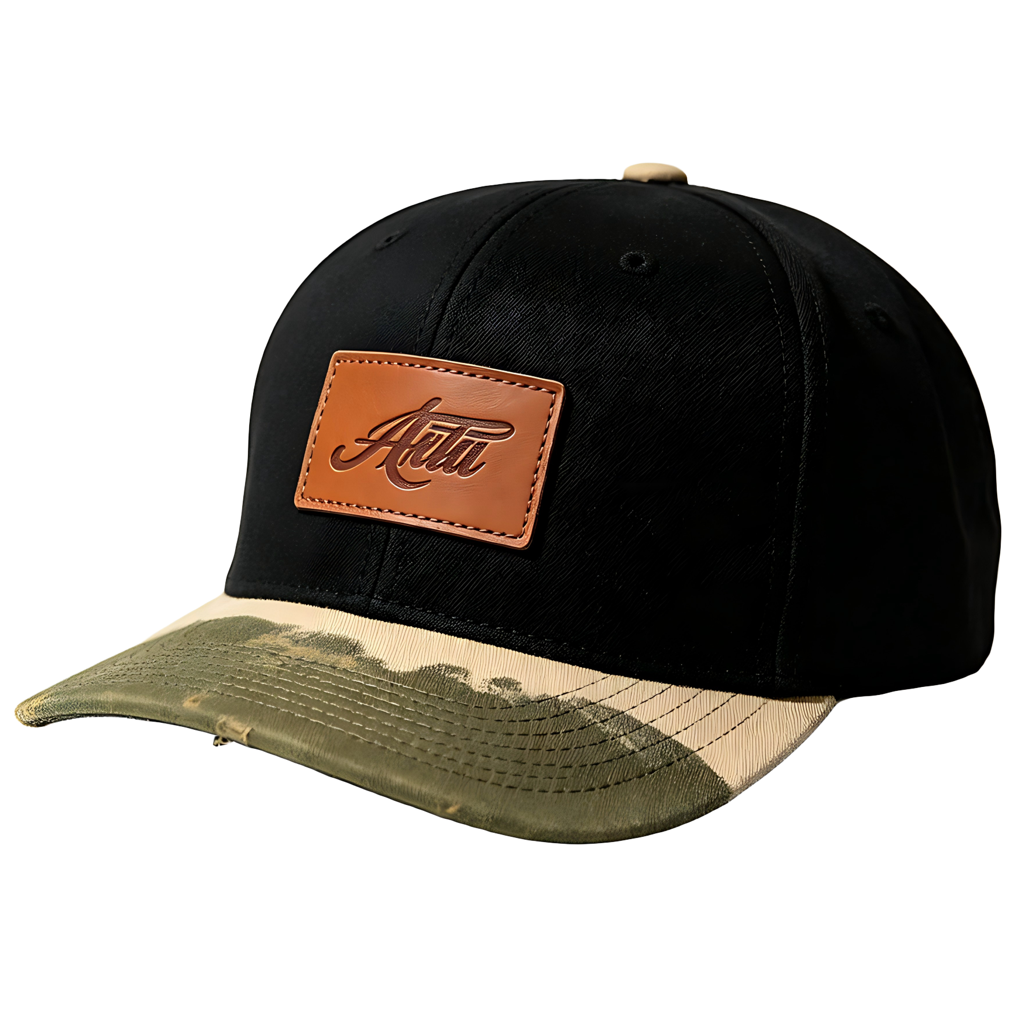 Vintage Black Snapback Cap Sustainable Recycled Polyester Flat Brim Hat Custom Adjustable Casual Baseball Cap for Men Women