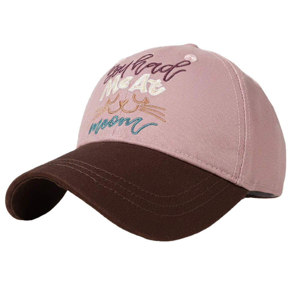 Contrast Color Vintage Embroidered 6-Panel 100% Cotton Baseball Cap Adjustable Unisex Outdoor Travel Use