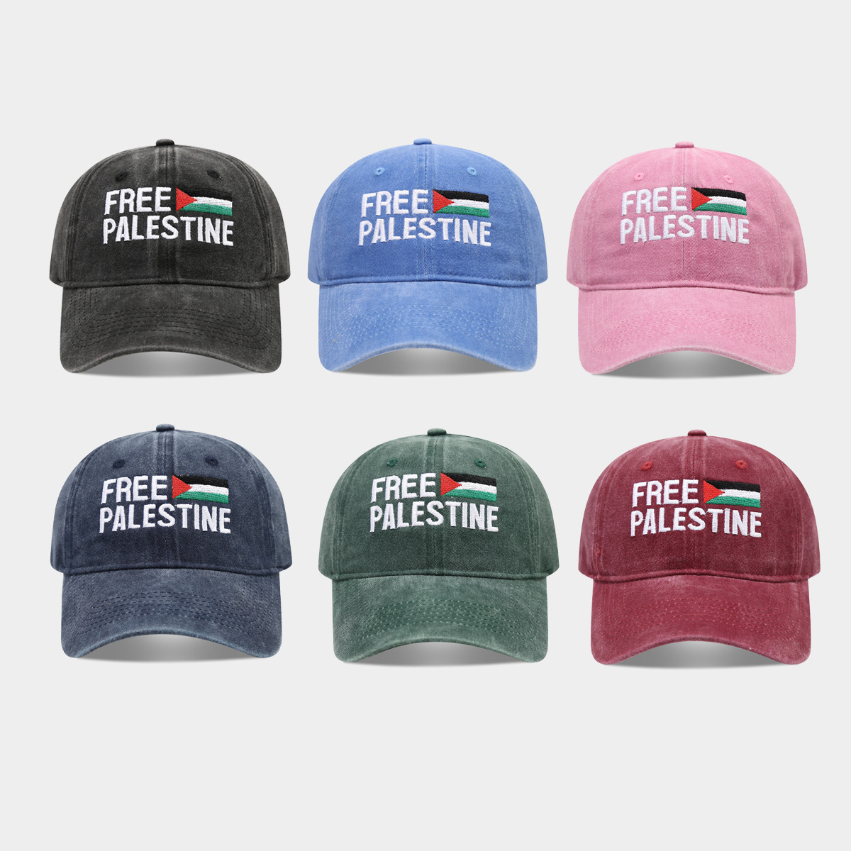 Retro Embroidered Beanie with Embroidery - Baseball Cap for Men and Women - Washed and Distressed Sun Hat