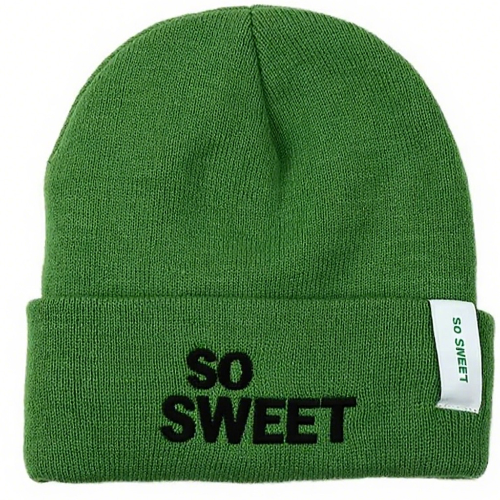 Custom Knit Cuffed Acrylic Slouchy Beanie Streetwear Style Hat for Daily Outdoor Travel and Beach Wear