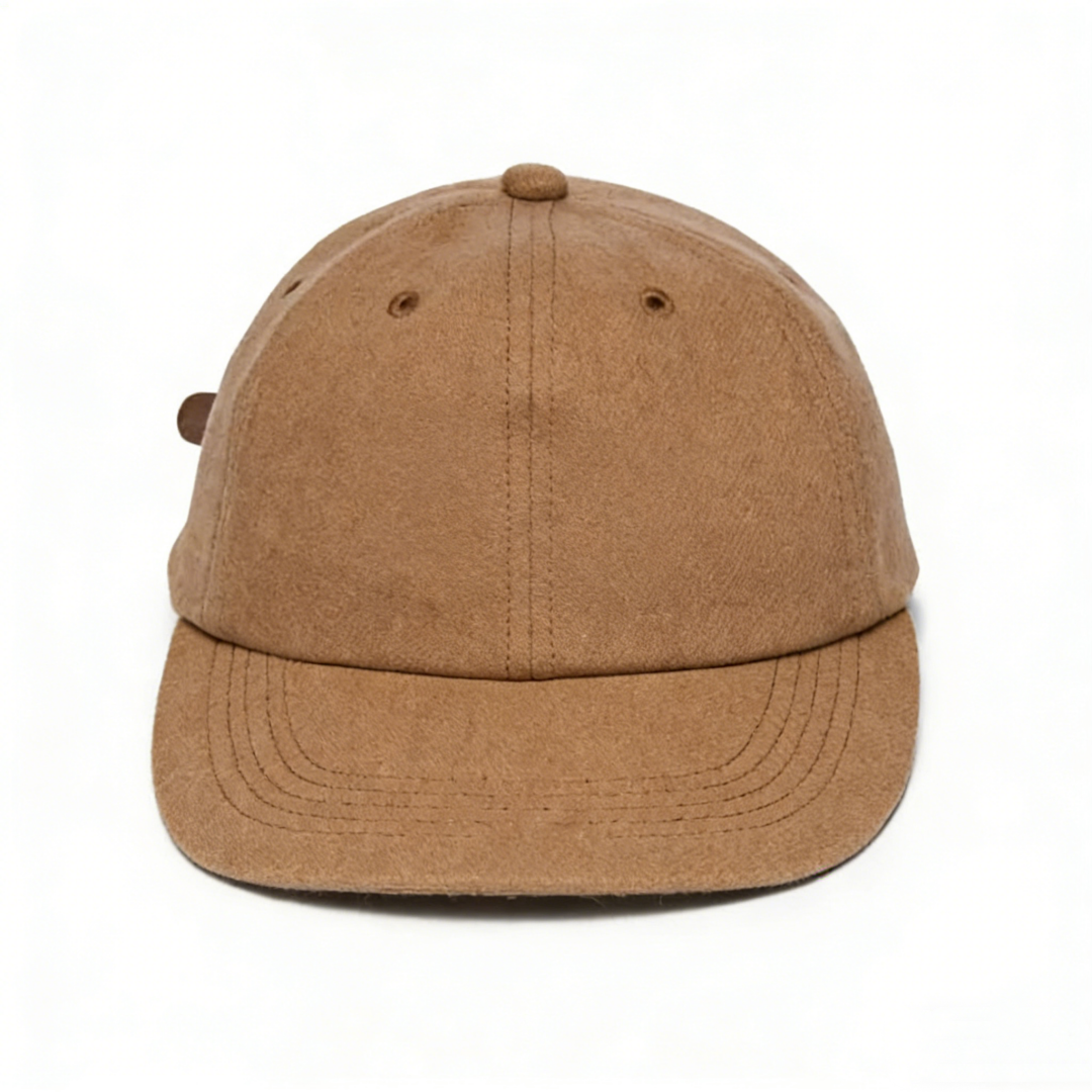OEM High Quality Wool Blend PU Leather Strap Brown Blank Six Panel Snapback Cap New Design Unstructured Polo Cap and Hat