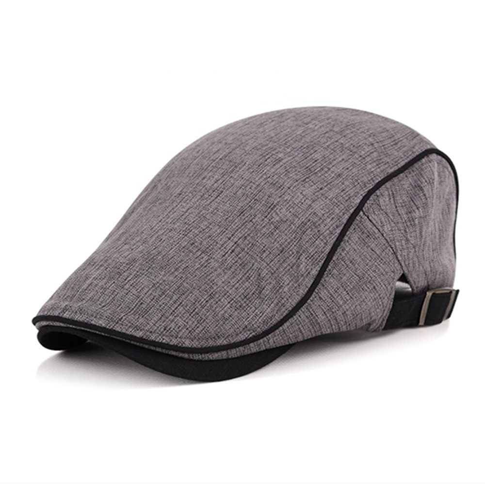 Unisex High Quality Soft Beret Cap Custom Logo Metal Closure Outdoor Sports Casual Party Fashion Denim Ivy Hat Wholesale