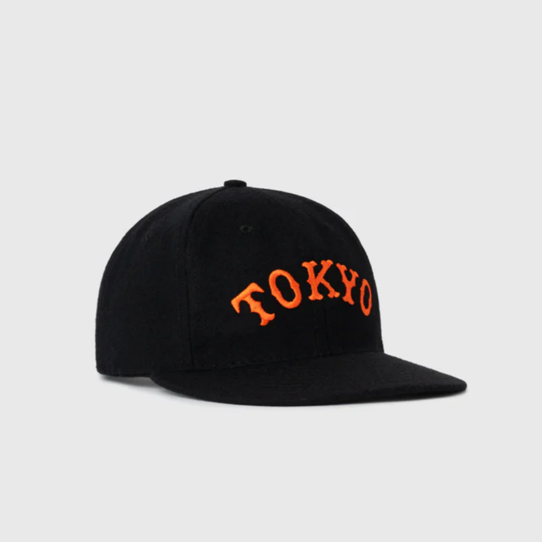 Custom  TOKYO 3D Embroidery Baseball Cap 6-Panel Snapback Wool Blend Flat Brim Unstructured Casual Wholesale