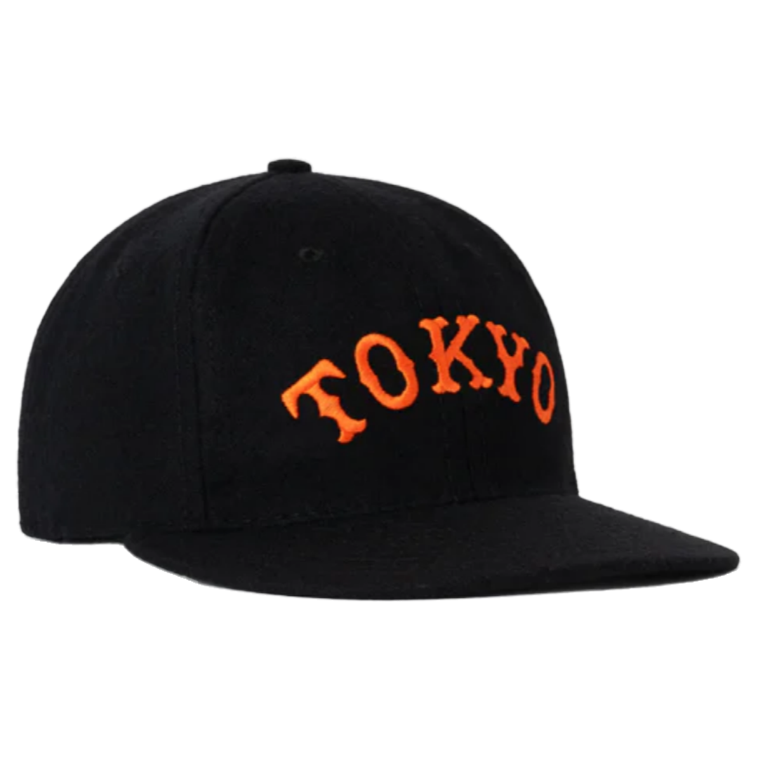 Custom  TOKYO 3D Embroidery Baseball Cap 6-Panel Snapback Wool Blend Flat Brim Unstructured Casual Wholesale