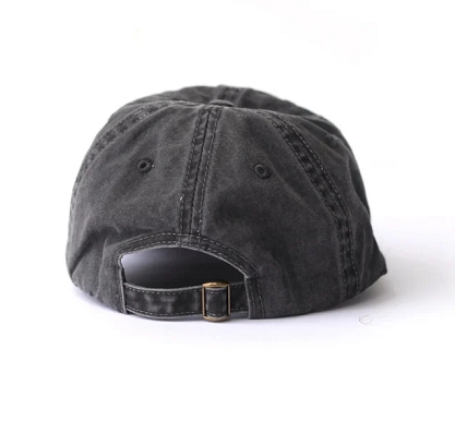 Vintage Washed Cotton Baseball Cap - Distressed Gray Retro Unisex
