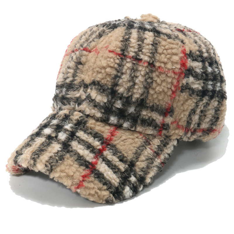 New Wool Baseball Cap - High-quality for Autumn and Winter - Checkered Suitable for Outdoor Baseball Caps and Golf Caps