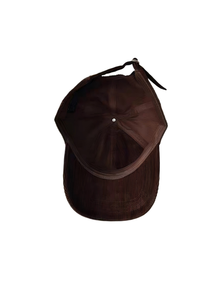 2026 New Brown Corduroy 6-Panel Baseball Cap with 3D  Logo Unisex Adjustable  Closure Fashionable Sporty Design