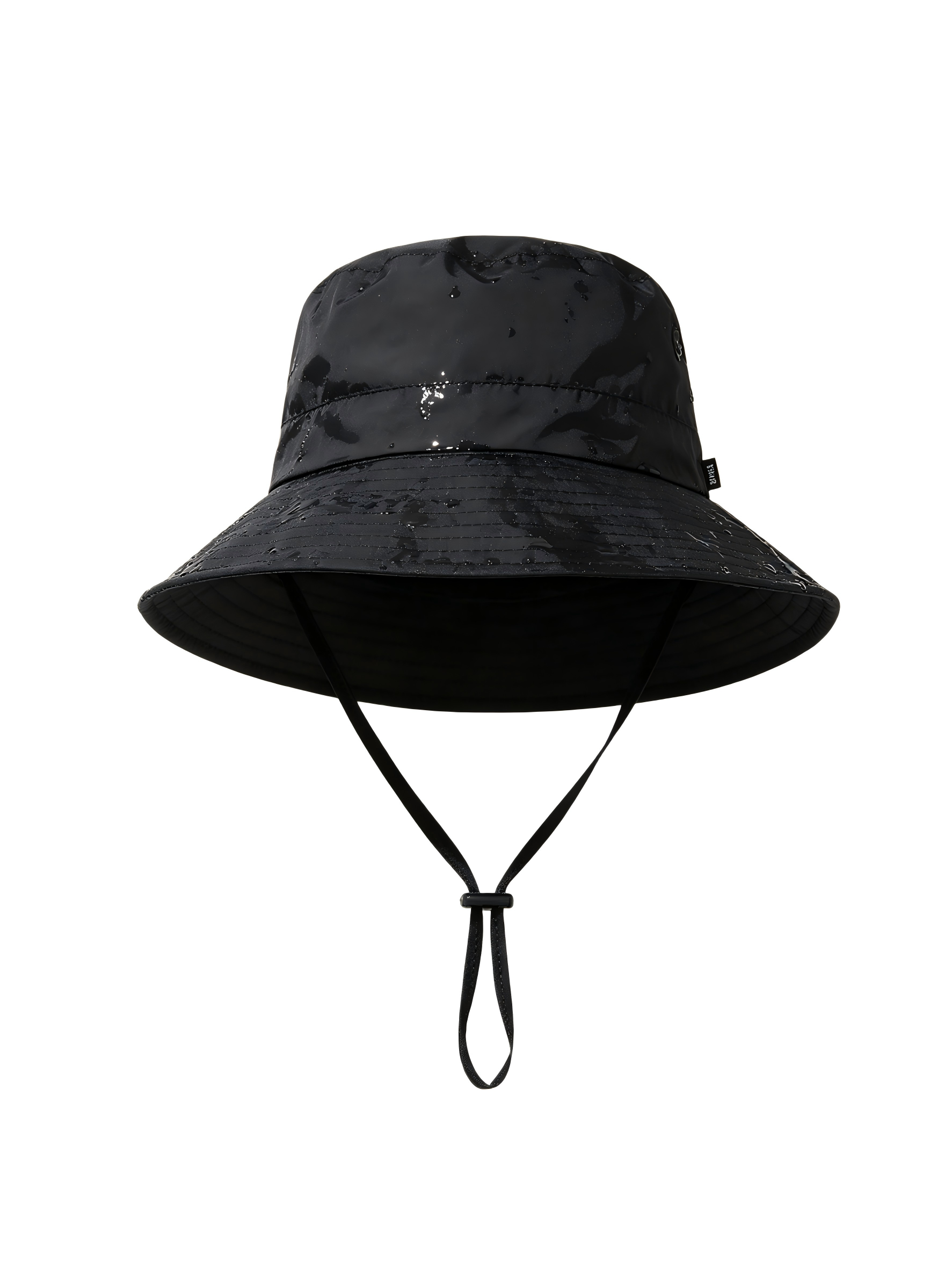 Lightweight Waterproof Polyester Black Bucket Hat With Adjustable Strap for Outdoor Activities