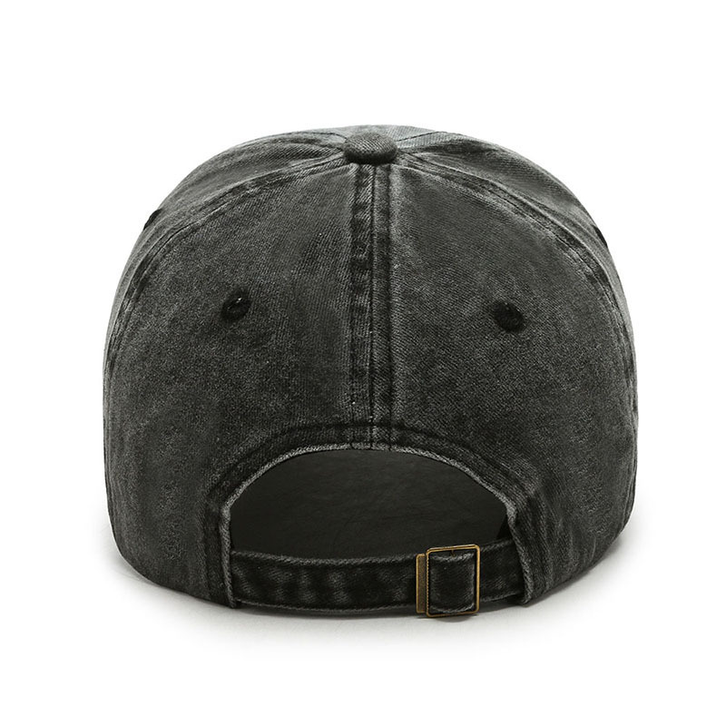 Retro Distressed Vintage 6-Panel Baseball Cap Curved Brim Unisex Adjustable Water-washed Outdoor Sports Sun Hat