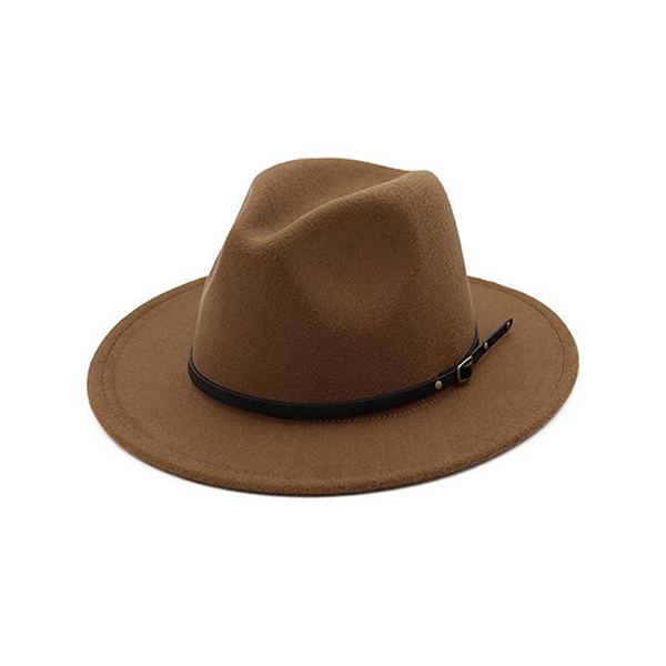 Wholesale Classic Camel Belt Buckle Wide Brim Fedora Panama Hats for Men Women Casual Outdoor Lightweight
