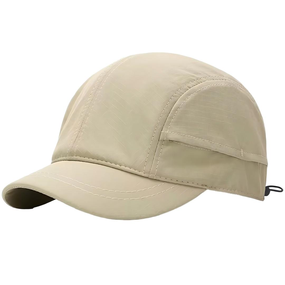 Khaki 5-Panel 100% Polyester Sporty Dobby Quick Dry Breathable Waterproof Sports Baseball Cap Sun Hat Unisex Outdoor Running Cap