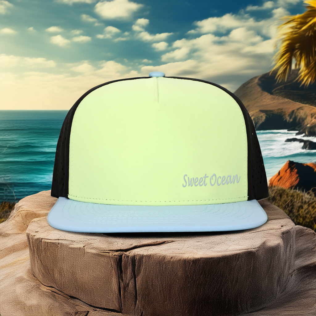 High Quality 5-Panel Nylon Snapback Rope Cap Water-Resistant Sports Camouflage Perforated Hole Customizable Outdoor Cycling