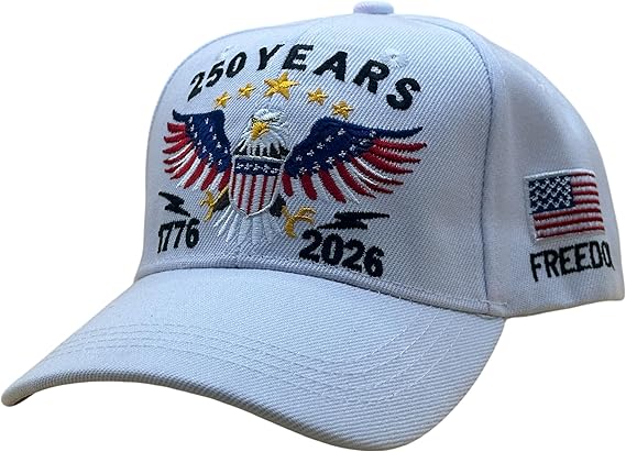 America 250th Anniversary 6-Panel Vintage Letter Formal Adjustable Embroidery Patriotic Custom Cotton Baseball Cap for Men Women